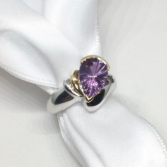 Sterling Silver & 18k Amethyst Ring - Picture 1 of 5
